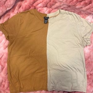 Rue21 half colored cropped shirt. Women’s size L. Looks brand new!